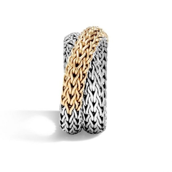 John Hardy Two-Tone Classic Chain Overlap Ring - Size 6 - Picture 4 of 6
